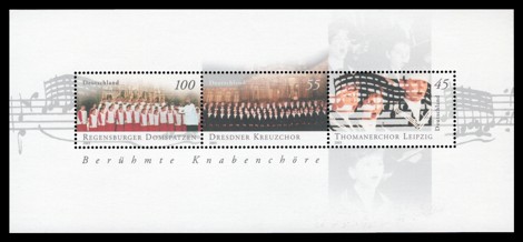  Briefmarke: Blockausgabe Berühmte Knabenchöre in Deutschland