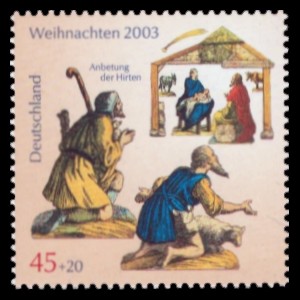 45 + 20 Ct Briefmarke: Weihnachten 2003, Anbetung der Hirten