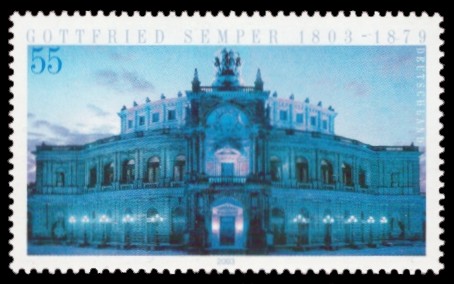 55 Ct Briefmarke: 200. Geburtstag Gottfried Semper