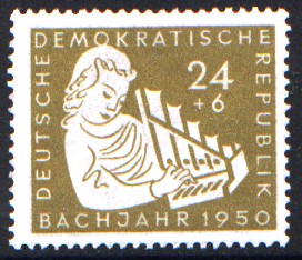 24 + 6 Pf Briefmarke: Bachjahr 1950, Mädchen