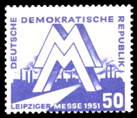 50 Pf Briefmarke: Leipziger Messe 1951