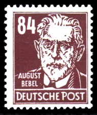 84 Pf Briefmarke: August Bebel, Freimarke, Persönlichkeiten aus Politik, Kunst und Wissenschaft