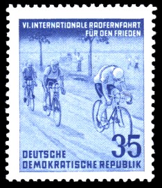 35 Pf Briefmarke: 6. Internationale Radfernfahrt für den Frieden