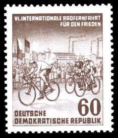 60 Pf Briefmarke: 6. Internationale Radfernfahrt für den Frieden