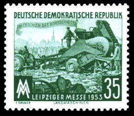 35 Pf Briefmarke: Leipziger Herbstmesse 1953