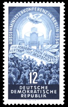 12 Pf Briefmarke: Aussenministerkonferenz in Berlin 1954