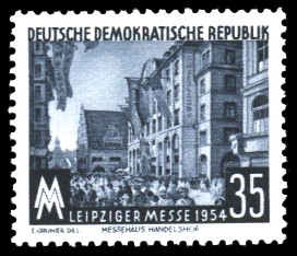 35 Pf Briefmarke: Leipziger Messe 1954