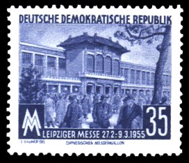 35 Pf Briefmarke: Leipziger Frühjahrs-Messe 1955