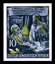 10 Pf Briefmarke: 60.Todestag von Friedrich Engels (Marke aus Block)