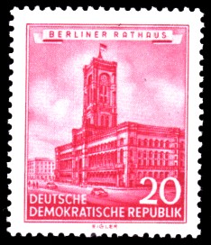 20 Pf Briefmarke: Historische Bauten der DDR, Berliner Rathaus