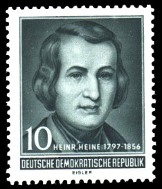 10 Pf Briefmarke: 100. Todestag Heinrich Heine