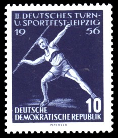 10 Pf Briefmarke: 2. Deutsches Turn- und Sportfest Leipzig