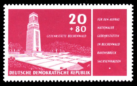 20 + 80 Pf Briefmarke: Für den Aufbau Nationaler Gedenkstätten