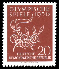 20 Pf Briefmarke: Olympische Spiele 1956