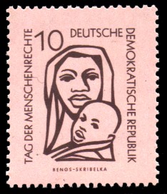 10 Pf Briefmarke: Tag der Menschenrechte