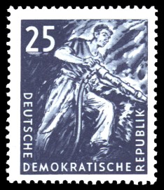 25 Pf Briefmarke: Kohlebergbau