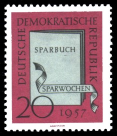 20 Pf Briefmarke: Sparwochen 1957