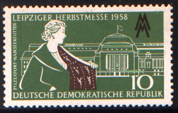 10 Pf Briefmarke: Leipziger Herbstmesse 1958