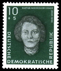 10 + 5 Pf Briefmarke: Antifaschisten, Käthe Niederkirchner