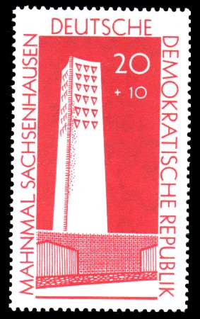 20 + 10 Pf Briefmarke: Mahnmal Sachsenhausen