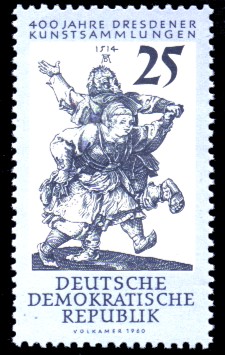 25 Pf Briefmarke: 400 Jahre Dresdener Kunstsammlungen