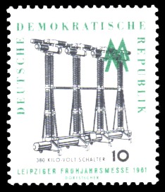 10 Pf Briefmarke: Leipziger Frühjahrsmesse 1961