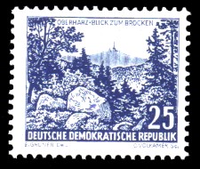 25 Pf Briefmarke: Landschaften und historische Bauten