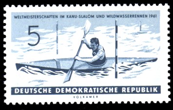 5 Pf Briefmarke: Weltmeisterschaften im Kanu-Slalom und Wildwasserrennen 1961