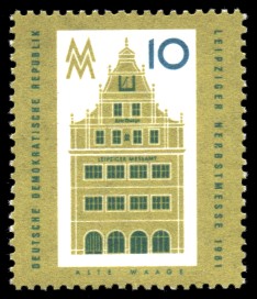 10 Pf Briefmarke: Leipziger Herbstmesse 1961