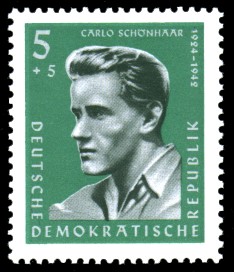 5 + 5 Pf Briefmarke: Antifaschisten, Carlo Schönhaar