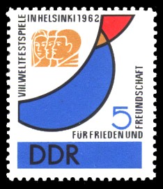 5 Pf Briefmarke: VIII. Weltfestspiele in Helsinki 1962