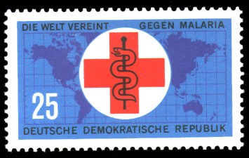 25 Pf Briefmarke: Die Welt vereint gegen Malaria