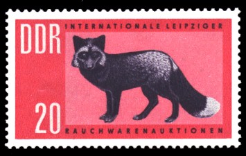 20 Pf Briefmarke: Leipziger Rauchwarenauktion, Silberfuchs