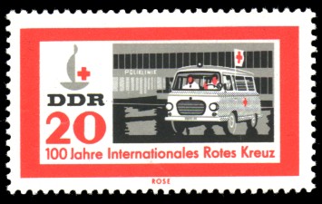 20 Pf Briefmarke: 100 Jahre Internationales Rotes Kreuz