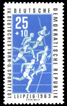 25 + 10 Pf Briefmarke: IV. Deutsches Turn- und Sportfest