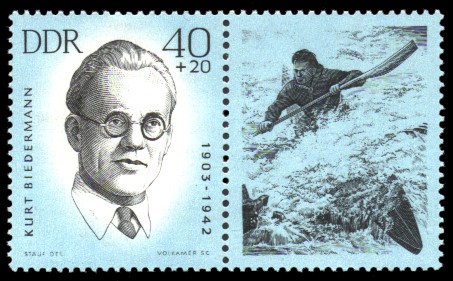 40 + 20 Pf Briefmarke: Antifaschisten - Sportler, Kurt Biedermann