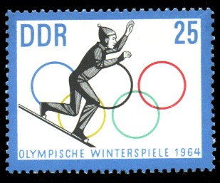 25 Pf Briefmarke: Olympische Winterspiele 1964