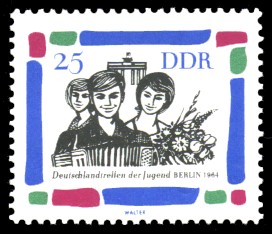 25 Pf Briefmarke: Deutschlandtreffen der Jugend Berlin 1964