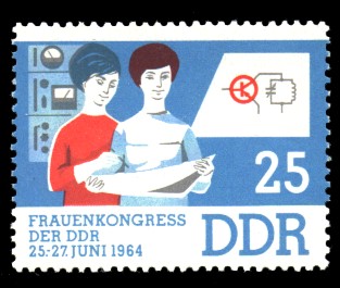 25 Pf Briefmarke: Frauenkongress der DDR