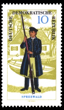 10 Pf Briefmarke: Volkstrachten, Spreewald