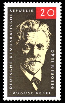 20 Pf Briefmarke: August Bebel