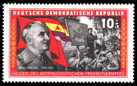 10 + 5 Pf Briefmarke: Helden des antifaschistischen Freiheitskampfes, Willi Bredel