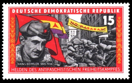 15 Pf Briefmarke: Helden des antifaschistischen Freiheitskampfes, Hans Beimler