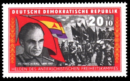 20 + 10 Pf Briefmarke: Helden des antifaschistischen Freiheitskampfes, Heinrich Rau