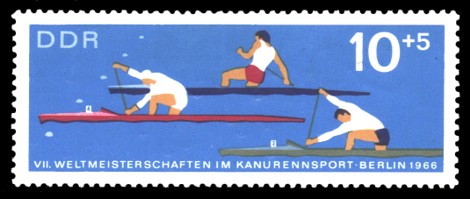 10 + 5 Pf Briefmarke: VII. Weltmeisterschaft im Kanurennsport