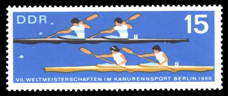 15 Pf Briefmarke: VII. Weltmeisterschaft im Kanurennsport