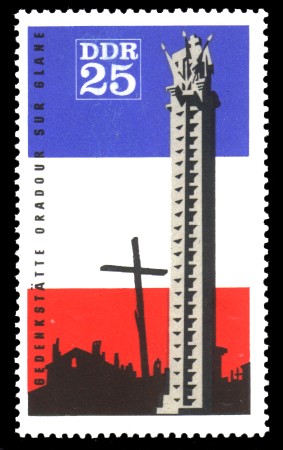 25 Pf Briefmarke: Oradour-sur-Glane, Mahn- und Gedenkstätte