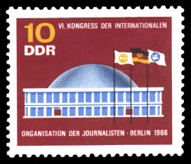 10 Pf Briefmarke: Kongress der Journalisten