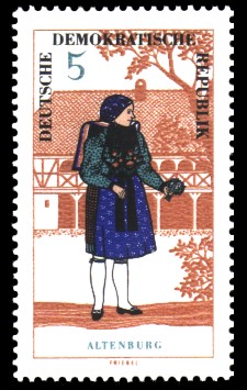 5 Pf Briefmarke: Volkstrachten in der DDR