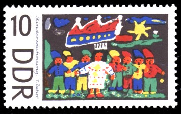 10 Pf Briefmarke: Kinderzeichnungen, Schneewittchen